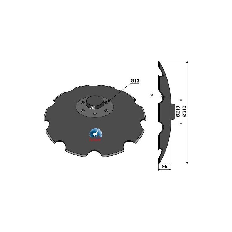 Disque crénelé à fond plat - Ø610 - Maschio / Gaspardo - R18127471