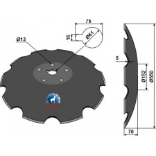 Disque crénelé - Ø550x5 - Tulip - 760020033