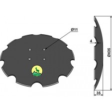 Disque crénelé - Ø406x4 - Köckerling - 905410