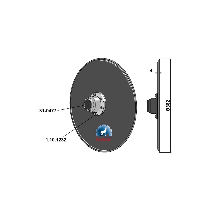 Disque de semoir Ø382x4 - compl. - Väderstad - 223584