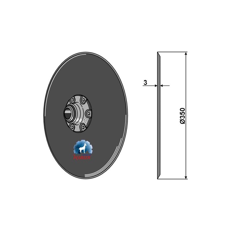 Disque de semoir Ø350x3 avec moyeu Kuhn - K3640810