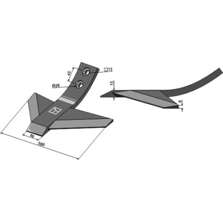 Soc triangulaire 300mm - Lemken - 3374368