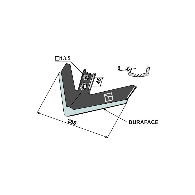 Soc triangulaire 285mm - DURAFACE - Bednar - KM060173