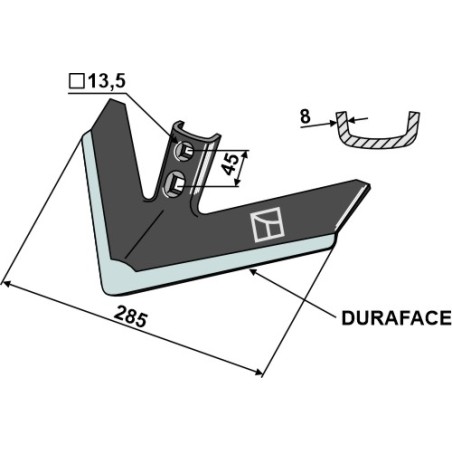 Soc triangulaire 285mm - DURAFACE - Bednar - KM060173