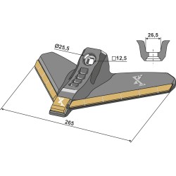 Soc triangulaire 265mm - Carbure - Farmet Kompaktomat - 3000236