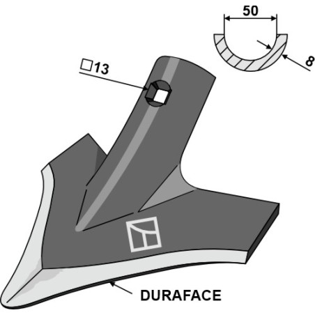 Soc triangulaire 240mm - DURAFACE - Väderstad - 165038