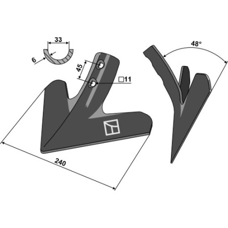 Soc triangulaire 240mm - Kerner - 030996