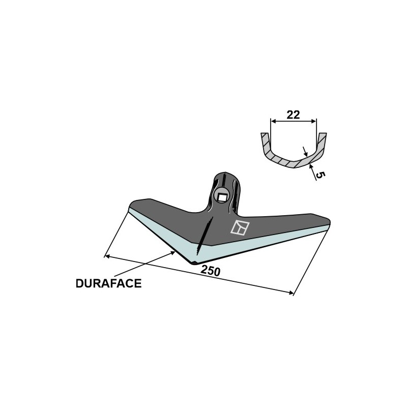 Soc triangulaire 250mm - DURAFACE - Kverneland - KW11099061