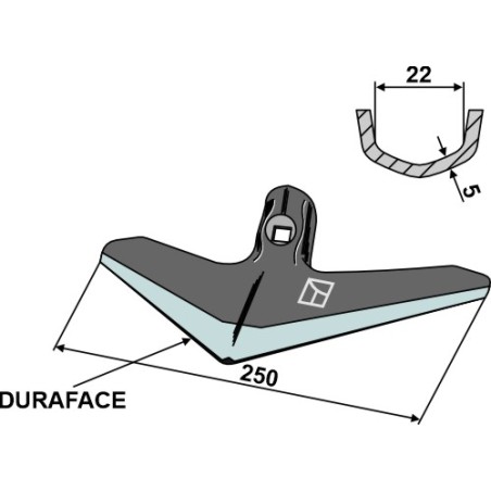 Soc triangulaire 250mm - DURAFACE - Lemken Kompaktor - 3374356