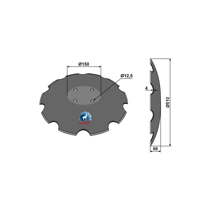 Disque crénelé à fond plat Ø510 - Pöttinger - 85041023.1