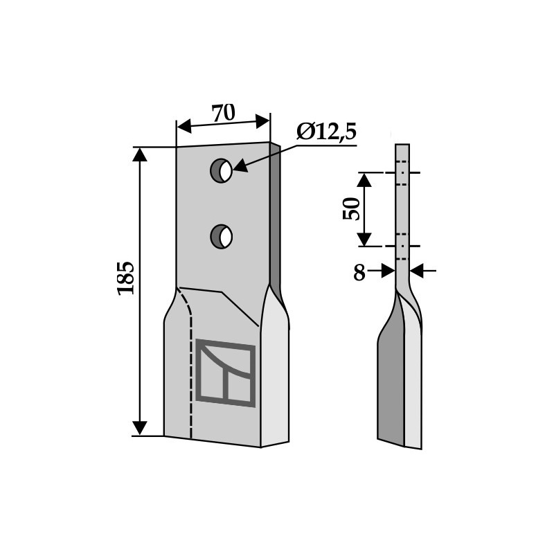 Couteau droit - van Lengerich - 64462