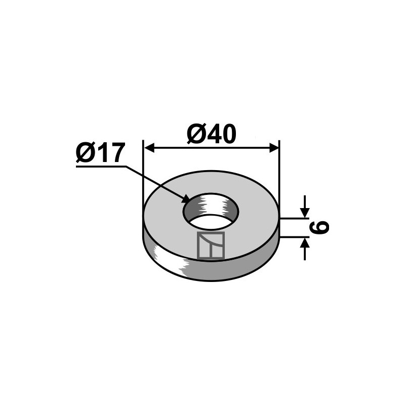 Rondelle Ø40x6xØ17 - Müthing - MU000559