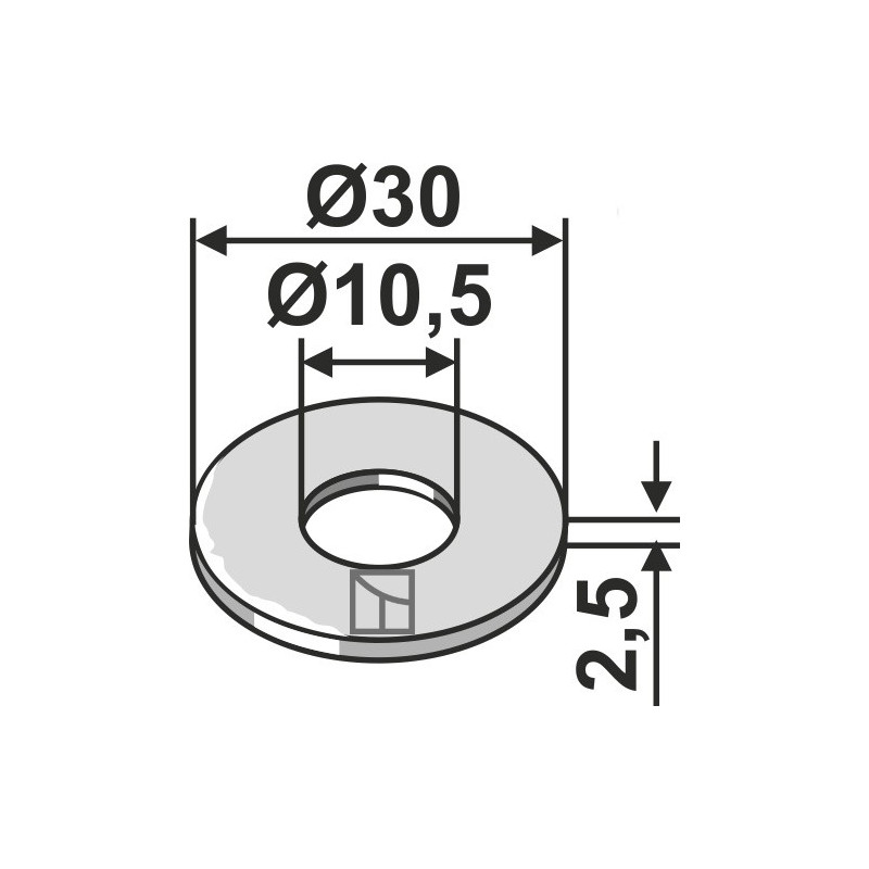 Rondelle Ø30x2,5xØ10,5 - Amazone - DF036