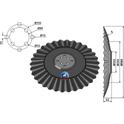 Disque de déchaumeur ondulé Ø560x5 - Agrisem - DIS-552 - Niaux 200