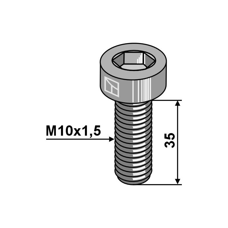 Boulon à 6 pans creux M10x1,5x35 - Galvanisées