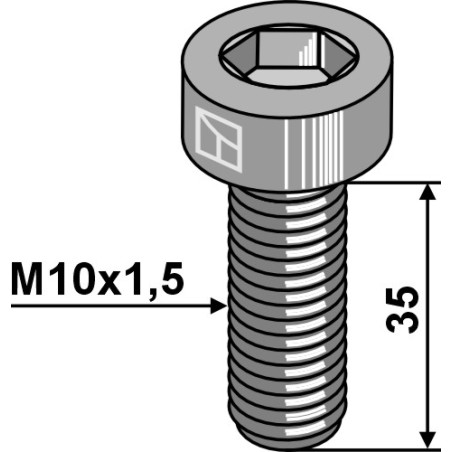 Boulon à 6 pans creux M10x1,5x35 - Galvanisées