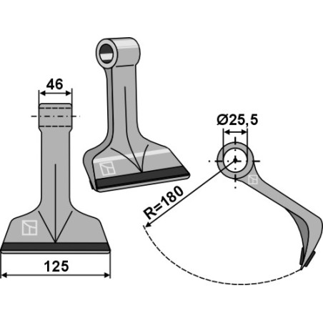 Marteau broyeur - PTA - Maschio / Gaspardo - T30004025 - T30004027R