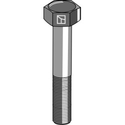 Boulon à tête hexagonale M16x2x75 sans écrou