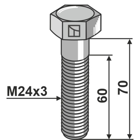 Boulon M24x3 - 8.8