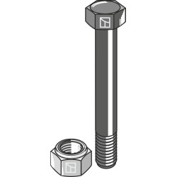 Boulon à tête hexagonale M14x1,5x110 avec écrou à freinage interne - GreenTec - 9040170