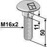 Boulon à tête bombée M16x2x50 - galvanisé