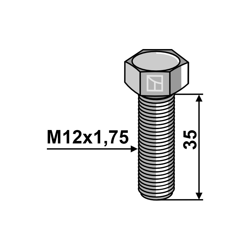 Boulon à tête hexagonale M10x1,5x35 sans écrou