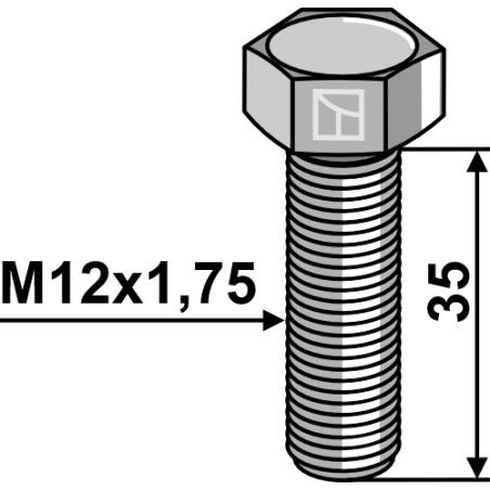 Boulon à tête hexagonale M10x1,5x35 sans écrou