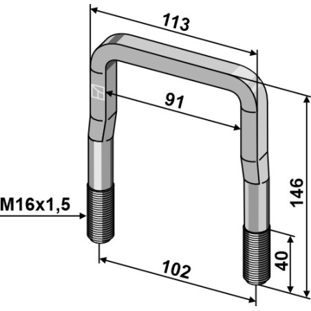 Boulon étrier - M16x1,5 - Lemken - 30110961