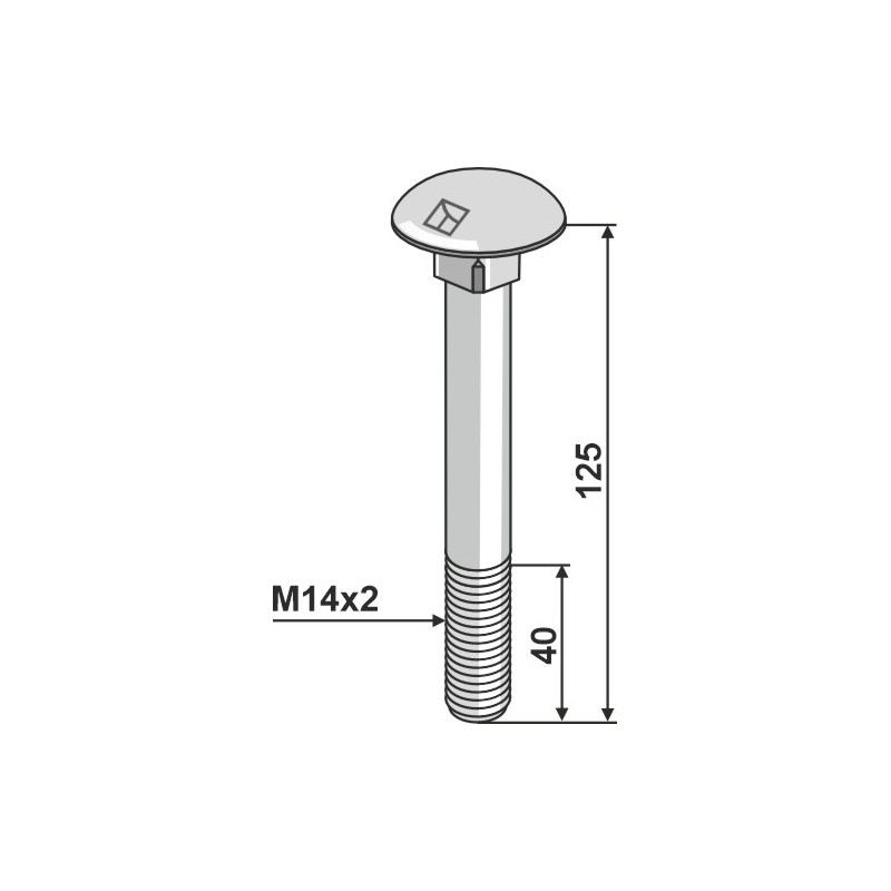 Boulon M14 galvanisé sans écrou - Kuhn - 500531435