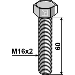 Boulon à tête hexagonale M16x2x60 sans écrou