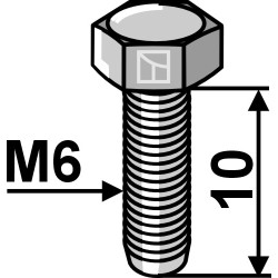 Boulon M6 galvanisé - filet à gauche - Lemken - 3013015