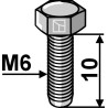 Boulon M6 galvanisé - filet à gauche - Lemken - 3013015