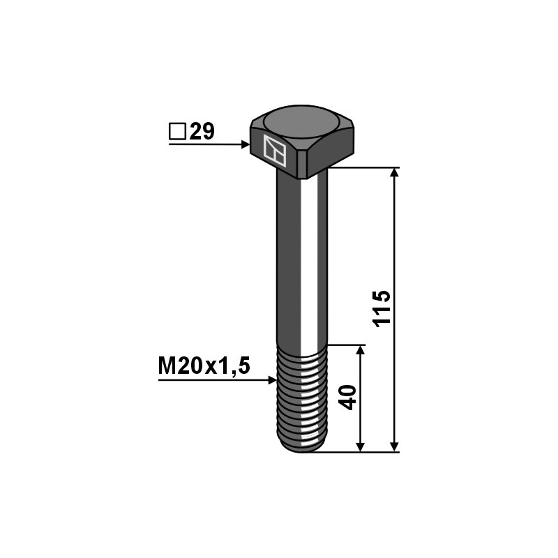 Boulon M20x1,5x115 - 10.9 - Berti - VTQM20115/6050