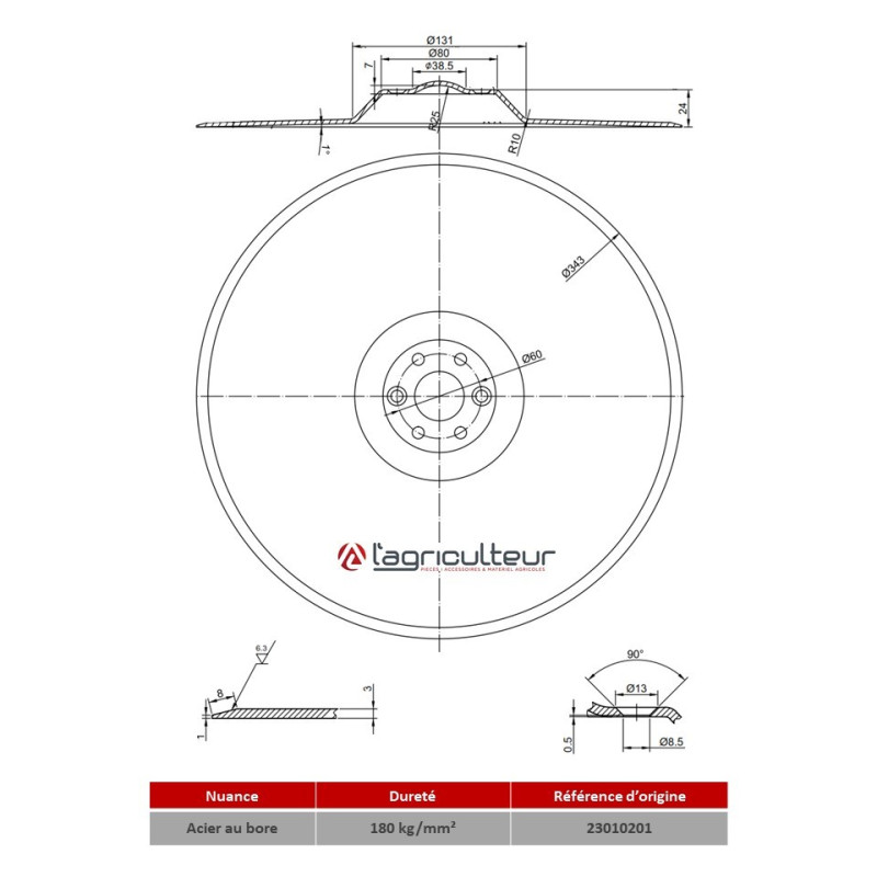 Disques de Semoirs Horsch 343X3 - 23010201