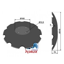 Disque crénelé - Ø510x5 - Lemken - 34910027