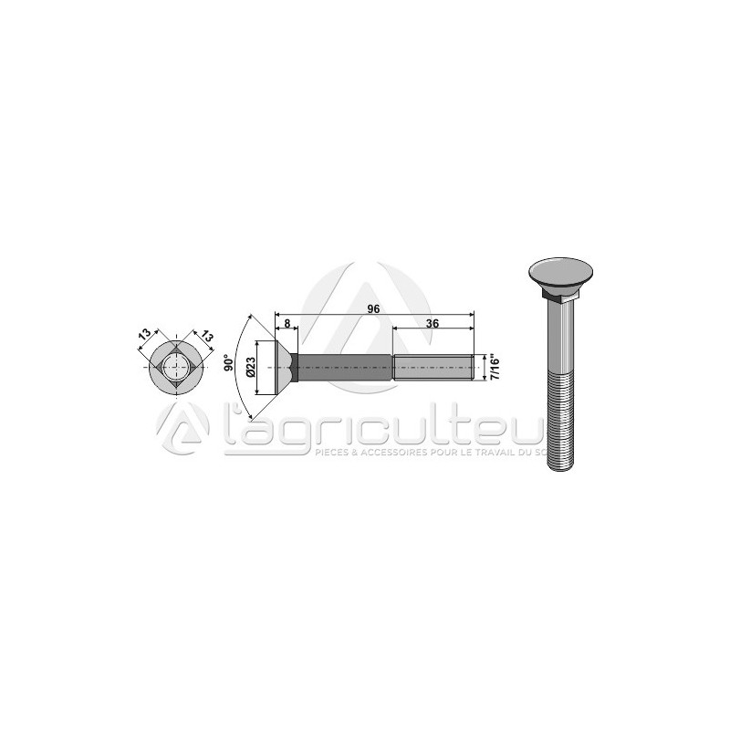 Boulon de charrue 7/16x96 - AG004396