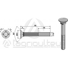 Boulon de charrue 7/16x96 - AG004396