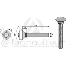 Boulon de charrue 7/16x76 - AG004397