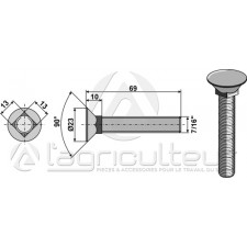 Boulon de charrue 7/16x69 - AG004398