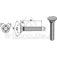 Boulon de charrue 7/16x63 - AG004399