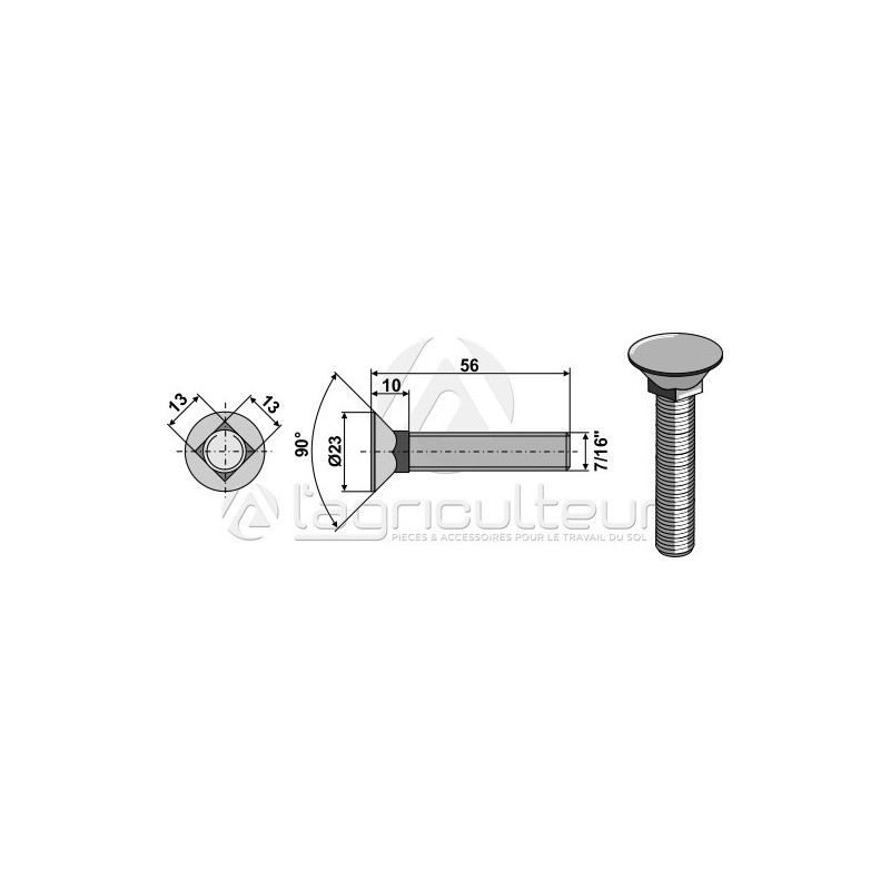 Boulon de charrue 7/16x56 - AG004400