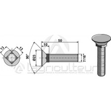 Boulon de charrue 7/16x50 - AG004401