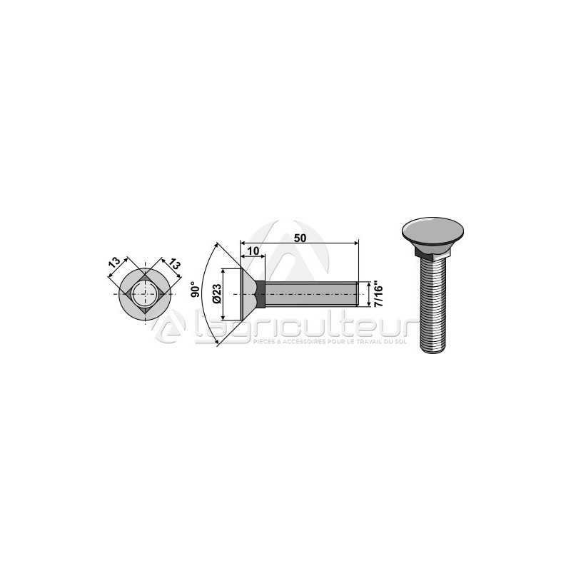 Boulon de charrue 7/16x50 - AG004401