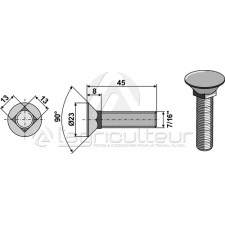 Boulon de charrue 7/16x45 - AG004402