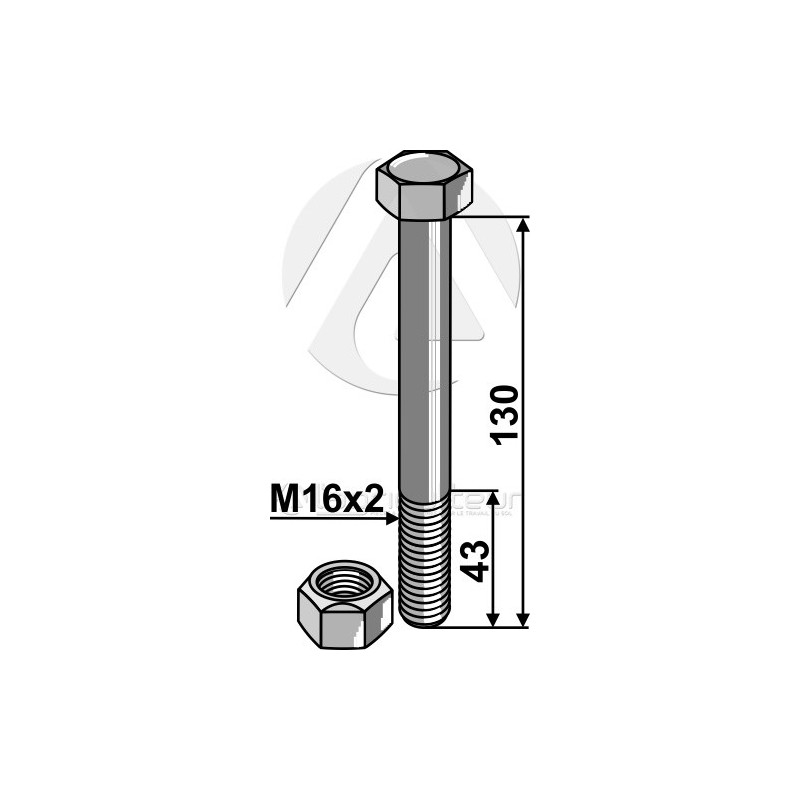 Boulon avec écrou à freinage interne - AG004552