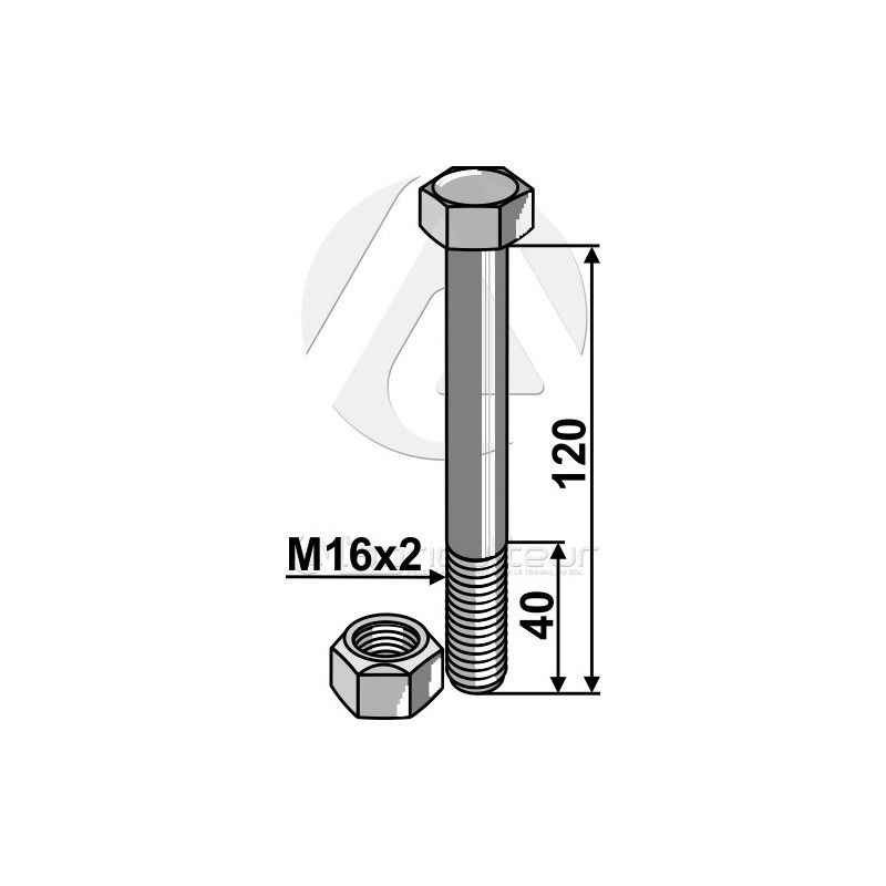 Boulon avec écrou à freinage interne - AG004553