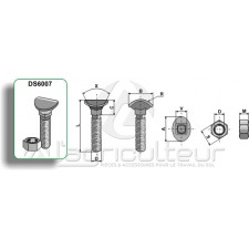 Boulon de cultivateur - M12x75 - 8.8 - AG008713