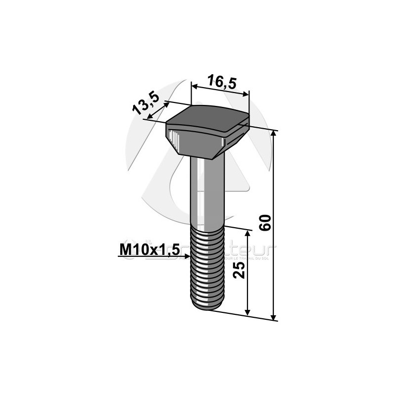 Boulon à tête rectangulaire - AG008718