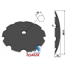 Disque crénelé D610x5 - AG006026 - NIAUX 200