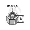 Écrous à freinage interne - M18'2,5